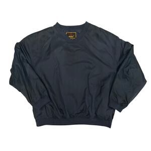 Baru Men's XL Pullover Navy Blue Windbreaker Rain Jacket Golf Lined Pockets